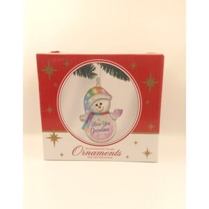 Glass Baron Snowman Love You Grandma Handcrafted Glass Ornament W3‎ 376-GR